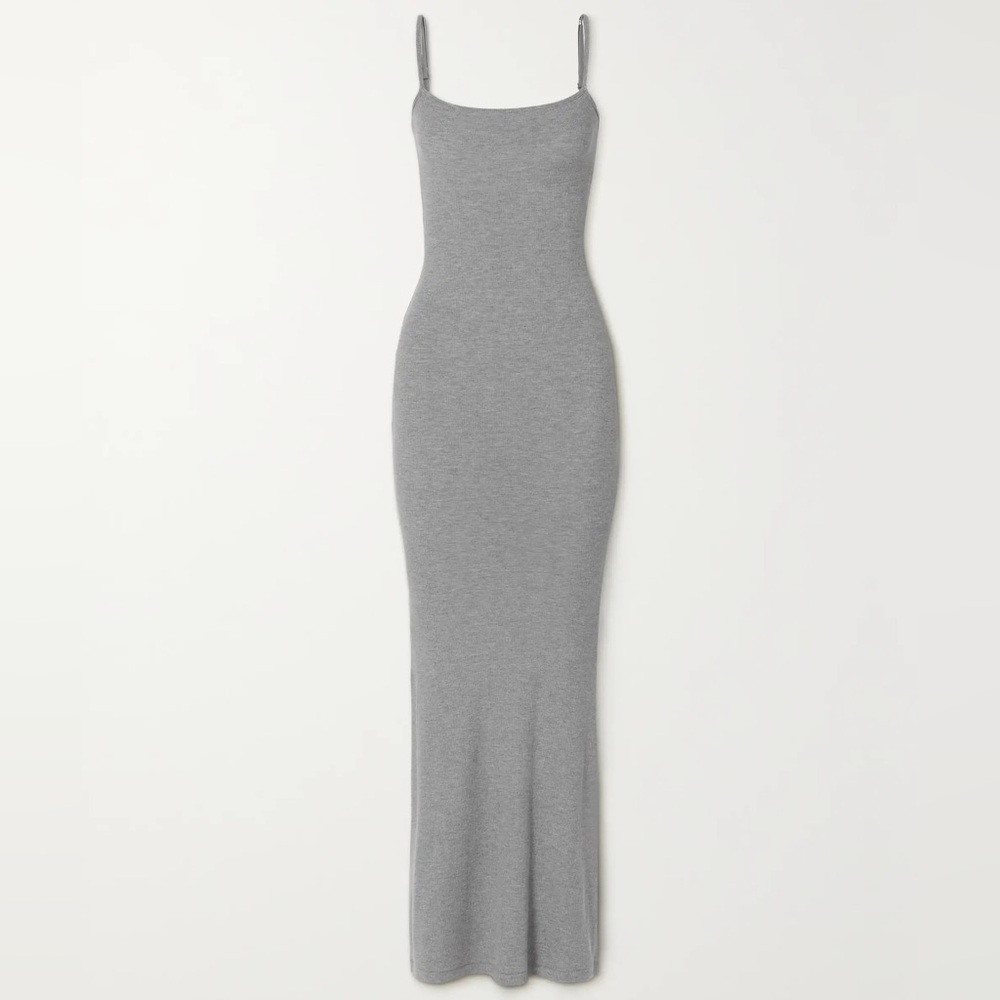 Skims Soft Lounge Heather Grey Long Maxi Dress - Picture 2 of 6